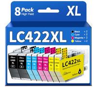 LC422 LC422XL Cartuchos compatibles con Brother LC-422 422XL | MFC-J5340DW, MFC-J5345DW, MFC-J5740DW, MFC-J6540DW, MFC-J6940DW, 8 unidades
