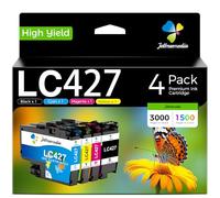 LC427 Cartucho de Tinta Compatible con Brother LC-427 LC427XL, 4 Paquete | LC 427 LC 427XL - Cartucho compatible para MFC-J5955DW MFC-J6957DW HL-J6010DW MFC-J6959DW J6955 J5955 J6010 J6957, 4 unidades