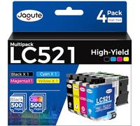 LC521 Cartuchos de Tinta para Brother LC 521 LC521 Multipack Tinta Compatibles con Brother DCP-J1260W DCP-J1310DW DCP-J1313DW DCP-J1360DW DCP-J1460DW DCPJ1260W (Negro/Cian/Magenta/Amarillo)