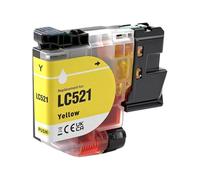 LC521 LC-521 Cartucho de Tinta for Brother LC521 LC-521 Compatible con Impresora Brother DCP-J1260W J1310DW J1313DW J1360DW J1460DW(1PC Yellow)