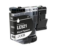 LC521 LC-521 Cartucho de Tinta for Brother LC521 LC-521 Compatible con Impresora Brother DCP-J1260W J1310DW J1313DW J1360DW J1460DW(1PC Black)