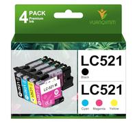 LC521 LC 521 Cartuchos compatibles para Brother LC521 LC-521VAL Cartuchos de Impresora para Brother DCP-J1310DW Cartuchos DCP-J1360DW DCP-J1460DW DCP-J1313DW DCP-J1260W (LC521BK LC521C LC521M LC521Y)