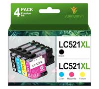 LC521 LC 521 Cartuchos Compatibles para Brother LC521 LC-521VAL CartuchosX | Compatibles para Brother DCP-J1310DW Cartuchos DCP-J1360DW DCP-J1460DW DCP-J1313DW DCP-J1260W ( LC521BK LC521C LC521M LC521Y)