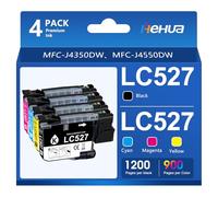 LC527 Cartuchos de impresora compatibles con Brother LC 527 Multipack Cartuchos para Brother LC527 Cartuchos Juego 527 LC-527VAL para Brother MFC-J4350DW MFC-J4550DW Impresora (LC527BK, LC527C, LC527M