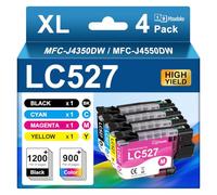LC527 Cartuchos de impresora compatibles con Brother LC527 527 | Cartuchos compatibles con Brother LC527 para impresoras Brother MFC-J4350DW MFC-J4550DW (LC527BK, LC527C, LC527M, LC527Y