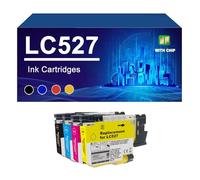 LC527 Cartuchos De Tinta Compatibles con Impresoras para Brother MFC-J4350DW J4550DW, 1300/ 900 Páginas,LC527-1 Set
