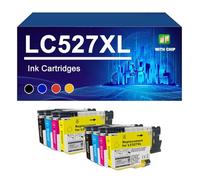 LC527XL Cartuchos de Tinta compatibles para impresoras para Brother MFC-J4350DW J4550DW, Rendimiento de hasta 3000 / 2000 páginas,LC527XL-2 Set