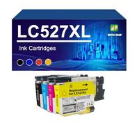 LC527XL Cartuchos de Tinta compatibles para impresoras para Brother MFC-J4350DW J4550DW, Rendimiento de hasta 3000 / 2000 páginas,LC527XL-1 Set