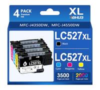 LC527XL LC527 XL Cartuchos de impresora compatibles para Brother LC 527XL Multipack 527 para Brother LC527XL Juego de cartuchos 527XL LC-527VAL XL para Brother MFC-J4350DW MFC-J4550DW (LC527xl,4-Pack)