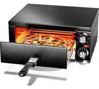 LCAIHONG Horno de Pizza Eléctrico de Sobremesa para Hogar y Comercio, Acero Inoxidable con Control de Temperatura y Temporizador, Cocción Rápida
