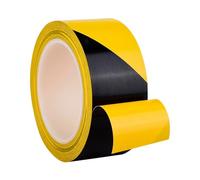 LCANALLYMS Cinta de precaución Amarilla, Paquete de 2 Cintas Advertencia Peligro PVC Multicolor for escaleras Piso Gimnasio almacén, Varios tamaños(Yellow Black,17M-0.15MM-30MM)