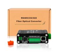 Lcantve Convertidor de medios industrial serie a fibra, 10/100M Ethernet a 100Base-X SFP convertidor de fibra óptica con RS232/RS485/RS422, montaje en riel DIN, entrada de 12 ~ 48 V CC, -40 °C ~ +75 °