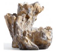 Lcarege Maceta de madera flotante con 3 secciones, cuenco poco profundo de resina rústica para suculentas, plantas de aire, decoración natural para el hogar, jardín, balcón