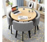 LCBDYLR Juego de Mesa de Comedor para 4 Personas con Sillas de Cuero Sintético - Mueble de Cocina Compacto para Apartamentos y Espacios Reducidos A18 31.5inch/80cm