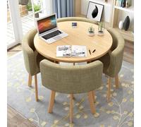 LCBDYLR Juego de Mesa de Comedor para 4 Personas con Sillas de Cuero Sintético - Mueble de Cocina Compacto para Apartamentos y Espacios Reducidos A9 31.5inch/80cm