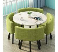 LCBDYLR Juego de Mesa y 4 Sillas para Comedor | Tabla Redonda/Cuadrada Moderna | Mueble Multiusos para Cocinas Pequeñas | Set para Reuniones de Negocios con Asientos Acolchados S
