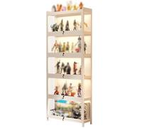 LCBDYLR Vitrina Alta con Puertas de Cristal - Estantería 5 Niveles para Figuras de acción y antigüedades | Almacenamiento Anti-Polvo para salón, Dormitorio, Oficina 80cm