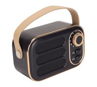 LCCEERD Altavoz Bluetooth 5.0 portátil, estéreo, retro, caja de altavoces, compatible con BT, disco U, tarjeta de memoria pequeña, altavoz de viaje con batería de 400 mAh para fiestas domésticas