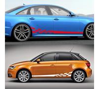 LccYanAi Rayas de Carreras, para Mitsubishi Outlander Lancer EX Ralliart ASX,Pegatinas para Falda Lateral de Puerta,Maletero Trasero,Decoraciones Exteriores,Red