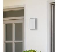 LCD Aplique de exterior 059, acero inoxidable, cristal opalino, 29 cm, IP44, E27