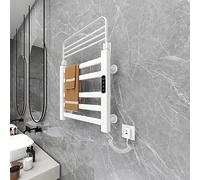LCD Control Táctil Toallero Electrico Baño, Radiador Toallero Electrico Bajo Consumo Tiempo 1-9H, Ajuste de Temperatura 85-158 ℉, Estante Plegable de 90°,Sistemas de Seguridad, 4 Modos,Blanco