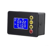LCD Digital para relé con temporizador programable de microcomputadora, módulo de interruptor de retardo 0000-9999s para DC12V/24V AC110V-220V, ABS negro para pieza de relé (DC12V)