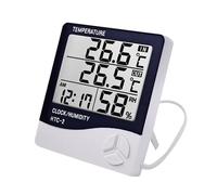 LCD electrónico Digital temperatura humedad medidor termómetro higrómetro interior exterior estación meteorológica reloj Pantalla grande(HTC-2)