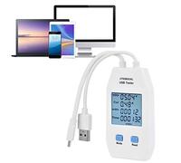 LCD USB Tester, Mini Voltímetro Amperímetro Detector, Medidor de Capacidad del Cargador Digital, Detector de Capacidad de Batería de Alta Precisión Monitor de Voltaje Actual(UT658 doble)