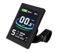 LCD8S Pantalla de bicicleta eléctrica 24V 36V 48V Pantalla a color con conector SM para controlador, computadora de ciclismo impermeable que muestra códigos de falla de nivel de velocidad
