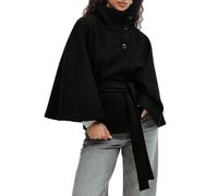 LCDIUDIU Abrigo Corto Lana para Mujer, Estilo Gabardina, con Cinturón Y Bolsillos, Chaqueta de Corta para Otoño E Invierno, Cortavientos, Abrigo Abrigo.