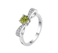 LCDIUDIU Anillo Abierto Ajustable De Plata De Ley 925, Anillo Moissanita Púrpura 0,5 Ct Para Dedo, Banda Pulgar, Delicada Joya Con Piedras Preciosas, Regalo Boda, Cumpleaños, Color Verde Oliva.
