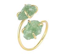 LCDIUDIU Anillos Abiertos De Piedra Natural para Mujer, Oro, Ajuste Irregular, Obsidiana Reiki, Piedra Rugosa, Gema Energética, Anillo Ajustable para Dedo, Banda para Pulgar, Joyería, Regalo para
