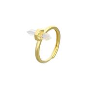 LCDIUDIU Anillos De Piedra Hexagonal para Hombres Y Mujeres, Ajuste De Oro, Piedra De Energía De Obsidiana Negra Natural, Círculo De Dedo Ajustable Abierto, Banda para El Pulgar, Joyería Gótica