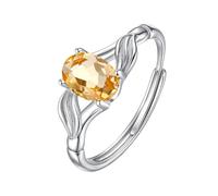 LCDIUDIU Anillos Mujer Plata 925,Anillo Compromiso Solitario Con Piedra Preciosa Natural De Corte Ovalado para Mujeres Y Niñas, Conjunto De Banda Infinita para El Pulgar, Banda Ajustable para Anive