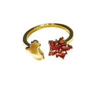 LCDIUDIU Anillos Mujer Plata Ajustables,Anillo Con Mapa De Irak para Hombre Y Mujer, Chapado En Oro De 14 Quilates, Piedra Preciosa Natural, Granate, Geografía Étnica, Mapa Del País, Banda para D