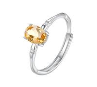 LCDIUDIU Anillos Mujer Plata Ajustables,Anillo De Piedra Preciosa De Topacio Natural Rubí Rojo De Corte Ovalado para Mujer, Banda Apilable, Ajustable, para Aniversario, Compromiso, Boda, Promesa, p