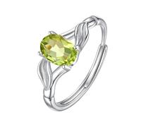 LCDIUDIU Anillos Mujer Plata,Anillo Compromiso Solitario Con Piedra Preciosa Natural De Corte Ovalado para Mujeres Y Niñas, Conjunto De Banda Infinita para El Pulgar, Banda Ajustable para Aniversar