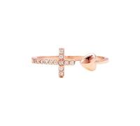 LCDIUDIU Anillos Mujer Plata,Anillo Cruz De Corazón De Jesús para Mujeres Y Niñas, Circonita Cúbica, Banda Ajustable Abierta, Amuleto De Declaración, Joyería, Amor De Dios para Adolescentes, R