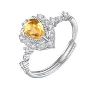 LCDIUDIU Anillos Mujer Plata,Anillo Zafiro Con Piedra Preciosa Natural Corte Pera para Mujer, Banda Infinita De Plata Con Giro Ajustable, Banda Compromiso De Boda Con Circonita Cúbica para Ella, Ci