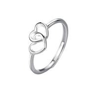 LCDIUDIU Anillos Mujer Plata De Ley 925,Anillos De Plata Con Forma De Corazón para Mujer Y Niña, Banda Ajustable para El Pulgar, Compromiso, Boda, Promesa, Regalo De San Valentín O Cumpleaños.