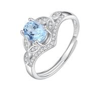 LCDIUDIU Anillos Mujer Plata De Ley,Anillo De Compromiso Con Topacio Natural, Citrino Y Rubí Rojo De Corte Ovalado para Mujer, Anillo De Compromiso Con Circonita Cúbica, Anillo De Promesa De Boda