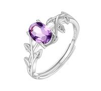 LCDIUDIU Anillos Mujer Plata De Ley,Anillo Zafiro Con Piedra Preciosa Natural De Corte Ovalado para Mujer, Banda Circonita Cúbica Con Giro De Plata, Banda Ajustable para Compromiso De Boda, Banda P