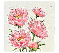 LCDIUDIU Grandes Pinturas Al Óleo Sobre Lienzo, Moderno Abstracto Rosa Peonía Flor Capullo Pintado A Mano Textura Obra De Arte Sin Marco Arte De Pared para Sala De Estar Dormitorio Oficina Decorac