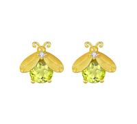 LCDIUDIU Pendientes Plata para Mujer, Tachuelas Plata De Ley 925, Dorados, Lindas Luciérnagas con Circonitas Talladas, Pendientes Hipoalergénicos, Gemas Piedra Natal, Joyería De Lujo, Regalo para