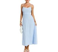 LCDIUDIU Vestido Largo De Punto para Mujer, Tirantes Finos, Punto Acanalado, Corte En A, Estilo Casual Verano, Sexy, Sin Espalda, Ajustado, Largo, Ideal Invitadas A Bodas Y Vacaciones En La Playa, A