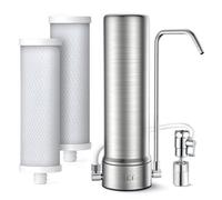 LCF Filtro de agua para encimera, sistema de filtración de agua de acero inoxidable de 5 etapas, reduce los metales pesados, el mal sabor y el 99% de cloro, filtro de agua de grifo de 16,000 galones,