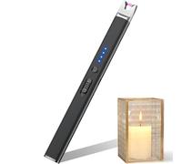 LcFun Mechero de arco eléctrico, tipo C, recargable, resistente al viento, largo encendedor de varilla recargable por USB, encendedor de plasma para cocina, estufa de camping, chimenea, fuegos