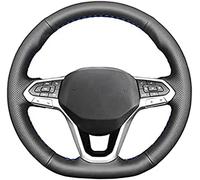 LCFZDQ - Funda de cuero para volante de coche, cosida a mano, para Volkswagen Passat B8 Golf 8 Atlas Cross Sport Taos, línea roja