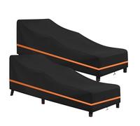 LCGOD 2PCS Funda para Tumbona de Jardín Impermeable, Anti UV Resistente al Viento A Prueba de Polvo, Nieve, Cubiertas para Muebles de Patio (200 x 75 x 40 / 70cm)
