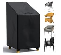 LCGOD Funda Protectora Sillas de Jardín, Funda Sillas Apiladas Jardín,Resistente Oxford, Impermeable, Anti-Viento, Anti-UV Cubierta Sillas Exterior, 120/80 * 65 * 65CM